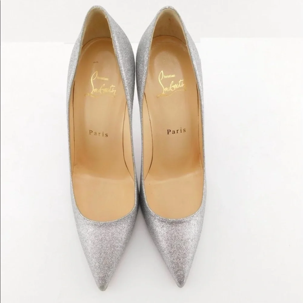 Christian Louboutin silver glitter heels - Picture 6 of 6